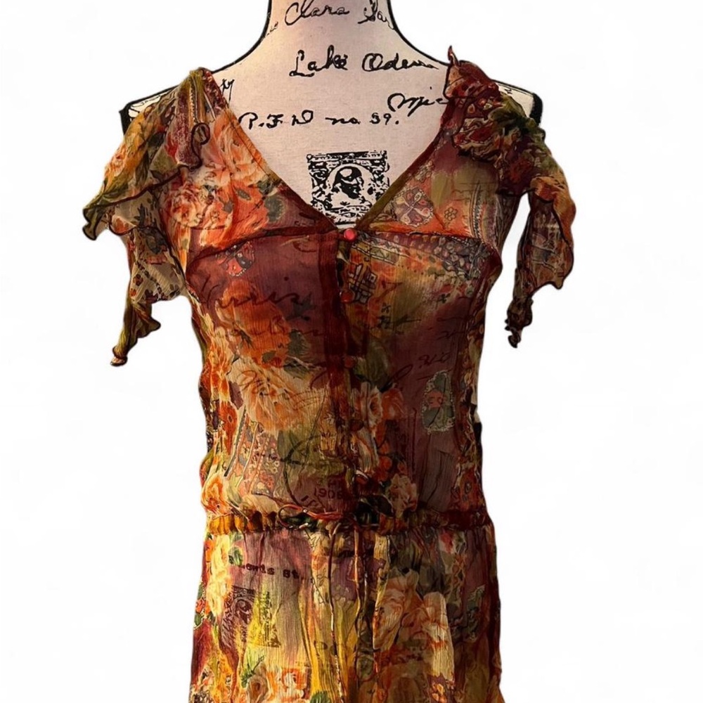 Papillon Blanc Multicolor Floral Dress